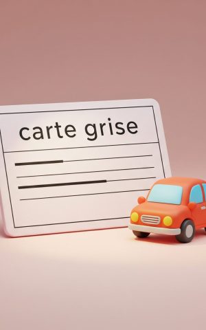 Carte grise et voiture simplifiée.