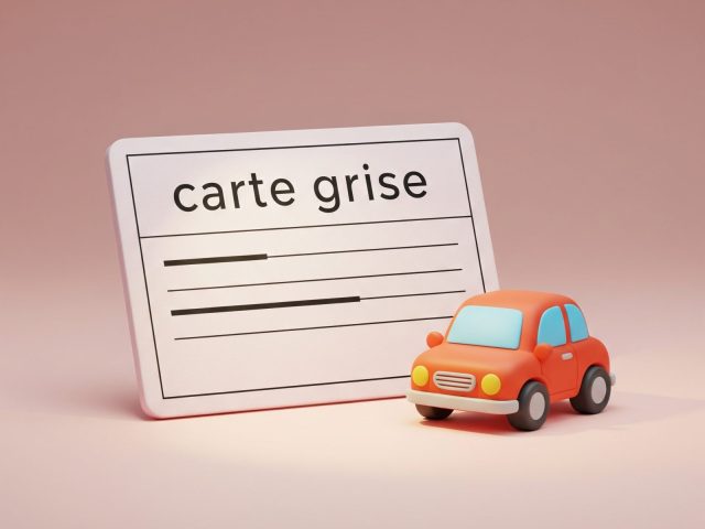 Carte grise et voiture simplifiée.