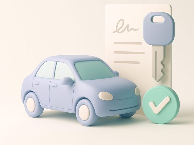 Voiture pastel avec clé et contrat signé – fin de LOA et passage à la propriété.